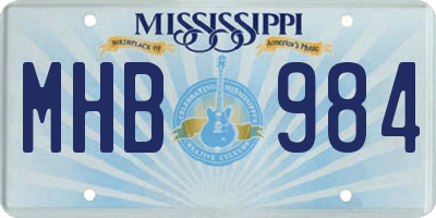 MS license plate MHB984