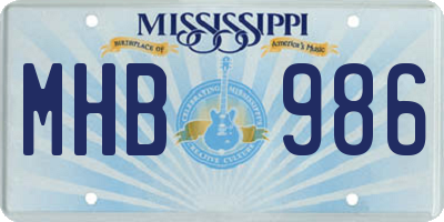MS license plate MHB986