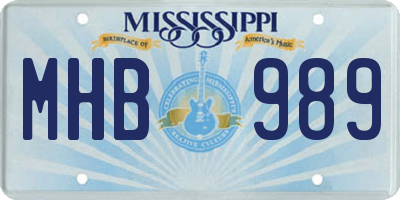 MS license plate MHB989