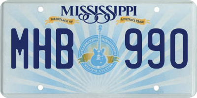 MS license plate MHB990