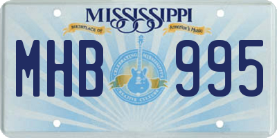 MS license plate MHB995