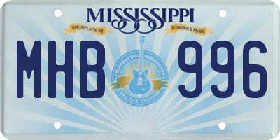 MS license plate MHB996