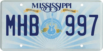 MS license plate MHB997