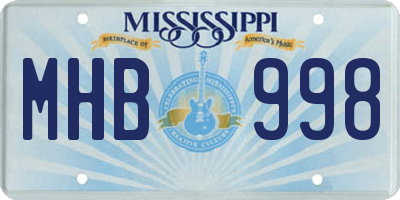 MS license plate MHB998