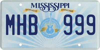 MS license plate MHB999