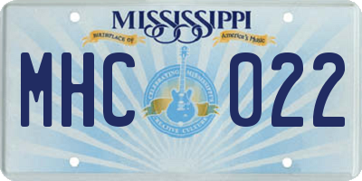 MS license plate MHC022