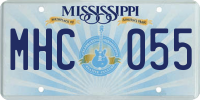 MS license plate MHC055