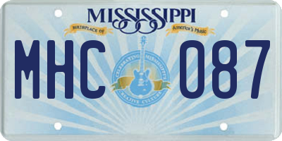 MS license plate MHC087