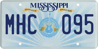MS license plate MHC095