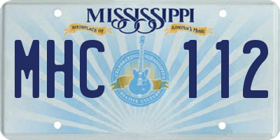 MS license plate MHC112