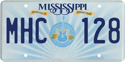 MS license plate MHC128
