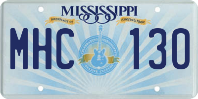 MS license plate MHC130