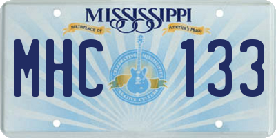 MS license plate MHC133