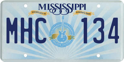 MS license plate MHC134