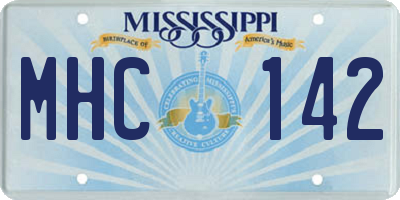 MS license plate MHC142