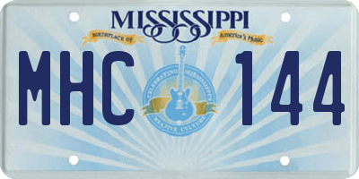 MS license plate MHC144