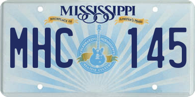 MS license plate MHC145