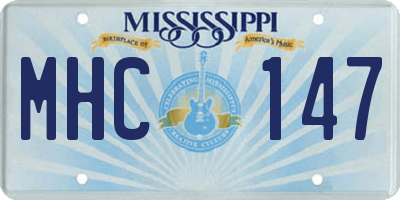 MS license plate MHC147