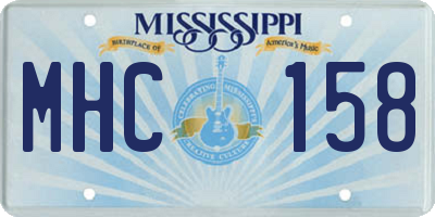 MS license plate MHC158