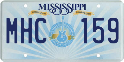 MS license plate MHC159