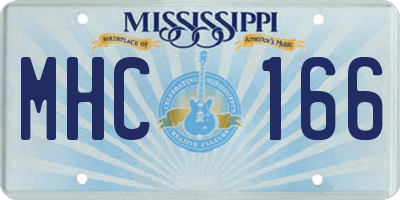 MS license plate MHC166