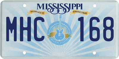 MS license plate MHC168