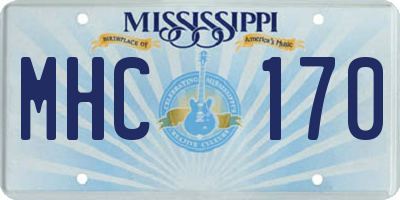 MS license plate MHC170