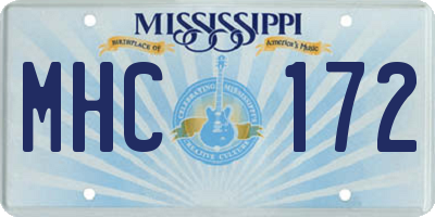 MS license plate MHC172