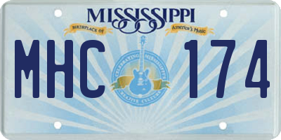 MS license plate MHC174
