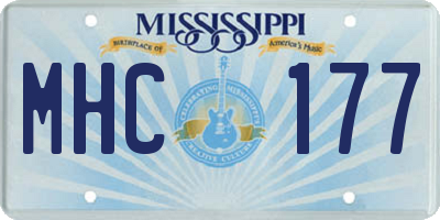 MS license plate MHC177