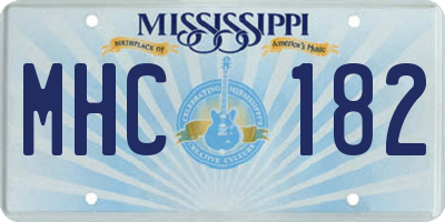 MS license plate MHC182