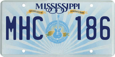 MS license plate MHC186