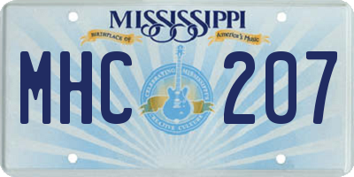 MS license plate MHC207