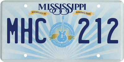 MS license plate MHC212