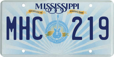 MS license plate MHC219