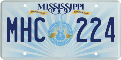 MS license plate MHC224