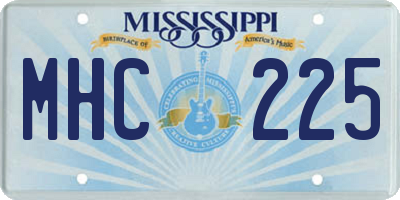 MS license plate MHC225
