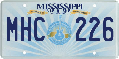 MS license plate MHC226