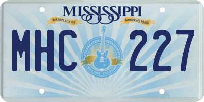 MS license plate MHC227