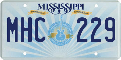 MS license plate MHC229