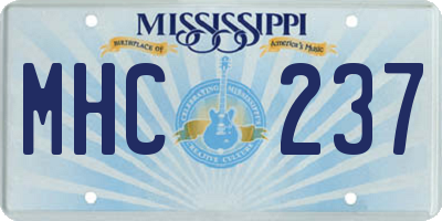 MS license plate MHC237