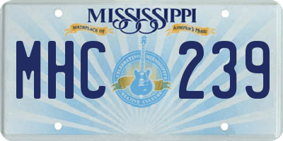 MS license plate MHC239