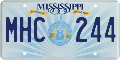 MS license plate MHC244
