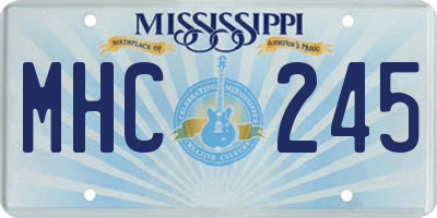 MS license plate MHC245