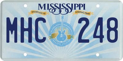 MS license plate MHC248