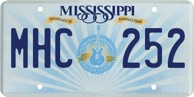 MS license plate MHC252