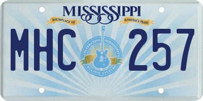 MS license plate MHC257
