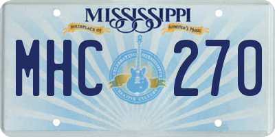 MS license plate MHC270