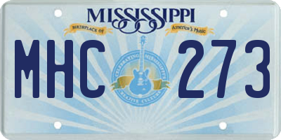 MS license plate MHC273