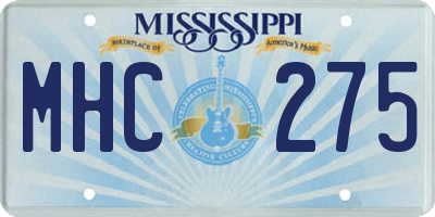 MS license plate MHC275